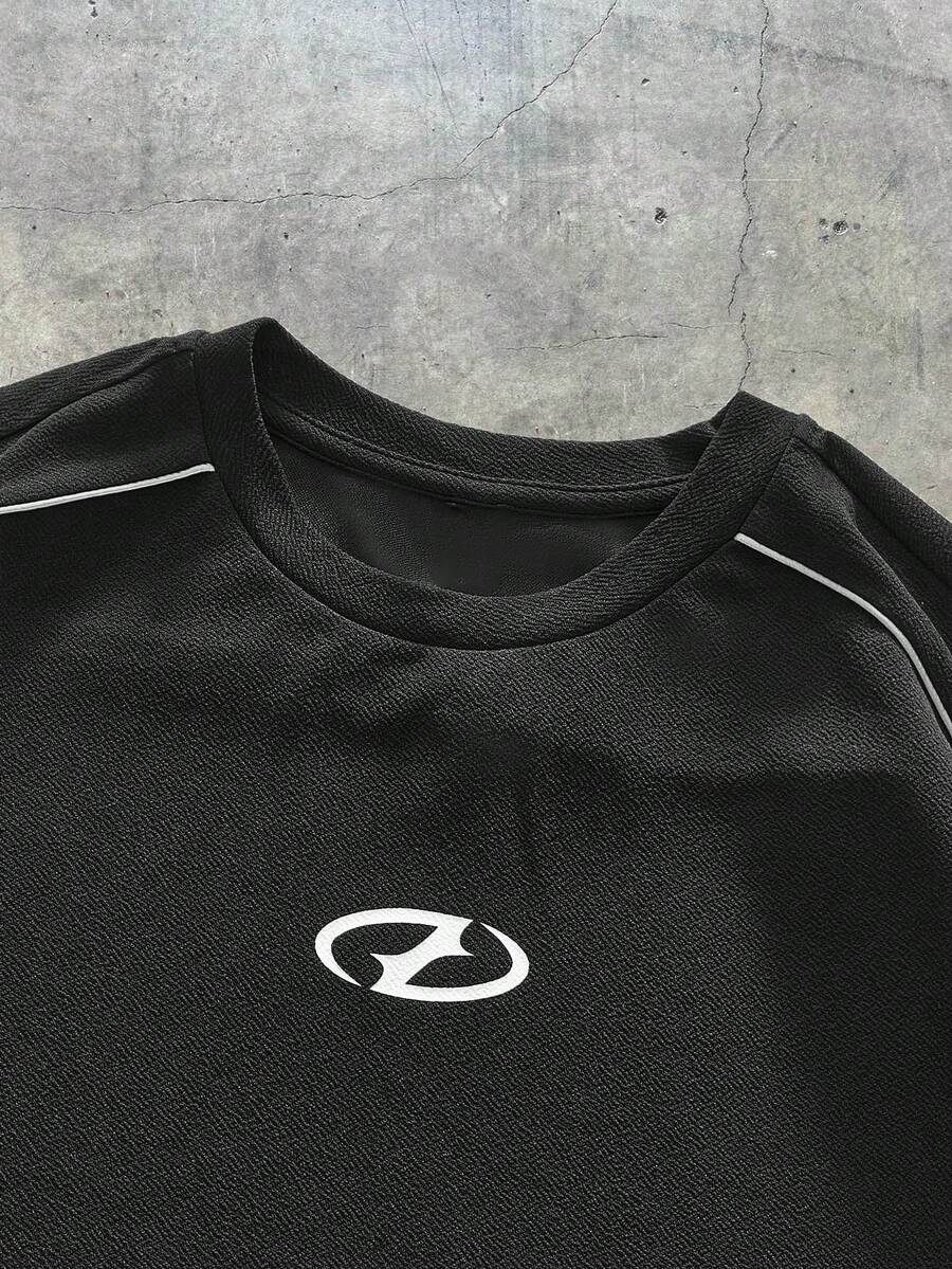 Geometric Print T-Shirt Wide Leg Pants