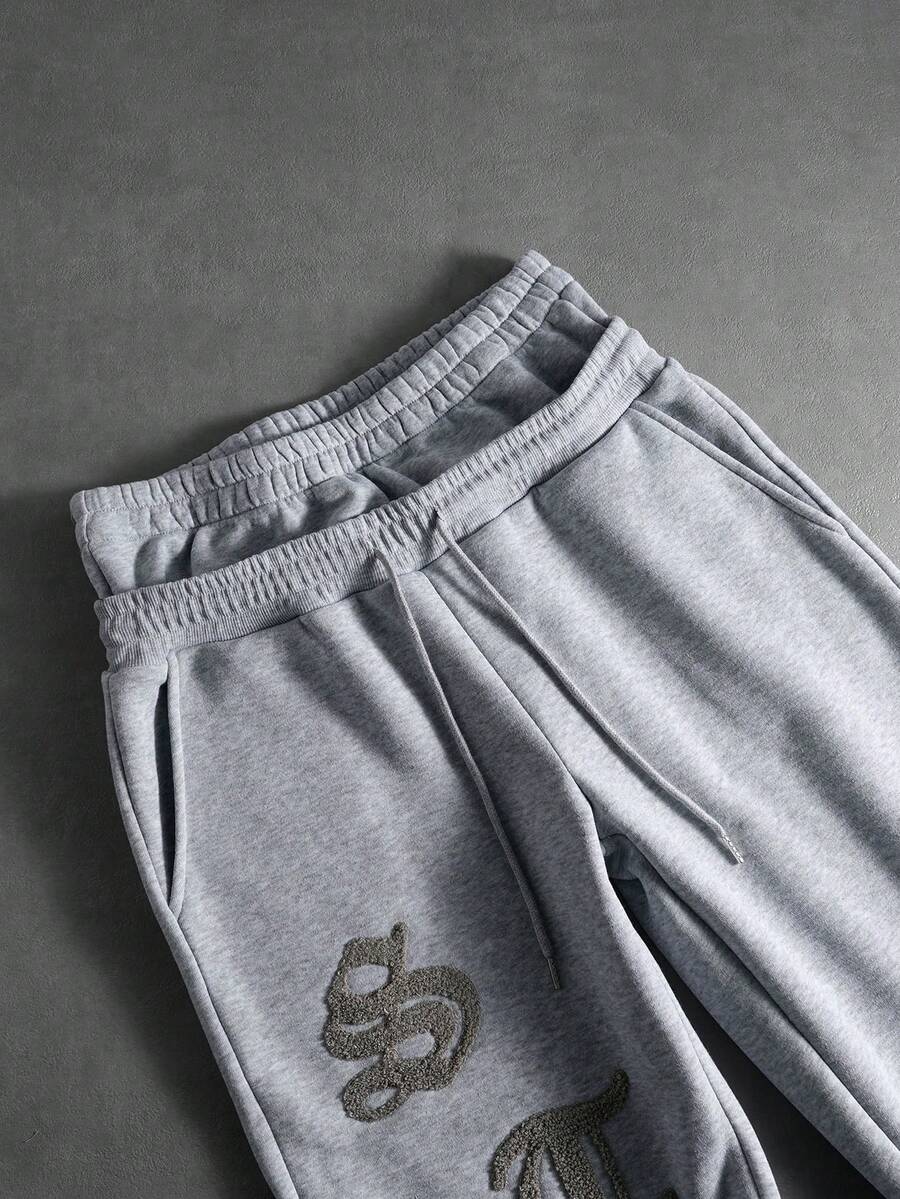 Embroidered Hoodie Wide Leg Sweatpants Set