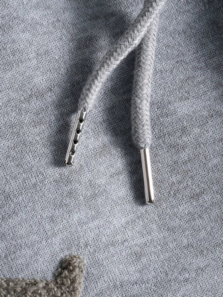 Embroidered Hoodie Wide Leg Sweatpants Set