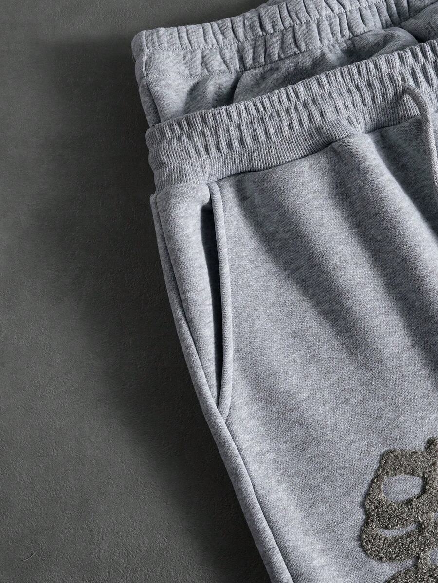 Embroidered Hoodie Wide Leg Sweatpants Set