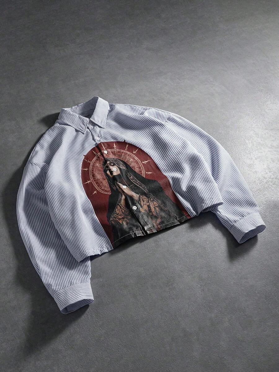 Men's Casual Long Sleeve Printed Shirt