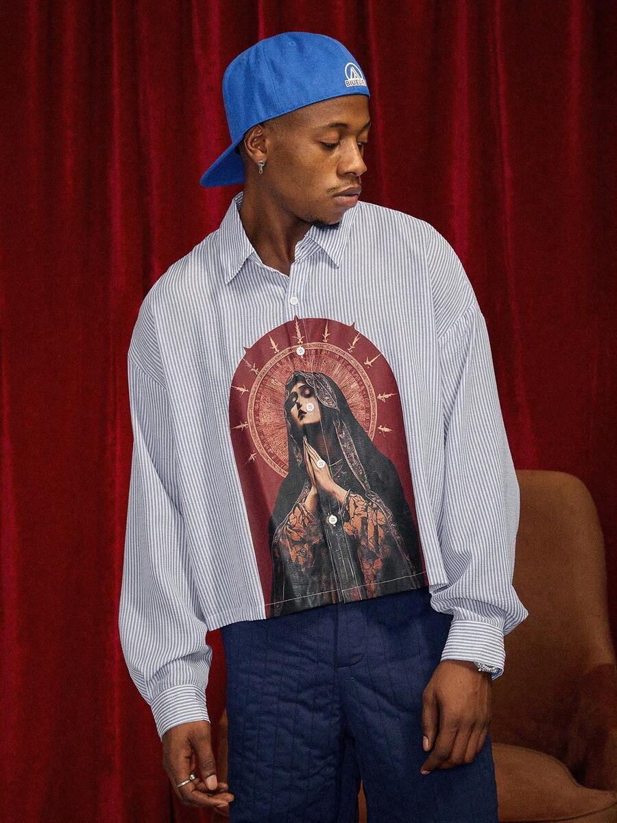 Men's Casual Long Sleeve Printed Shirt