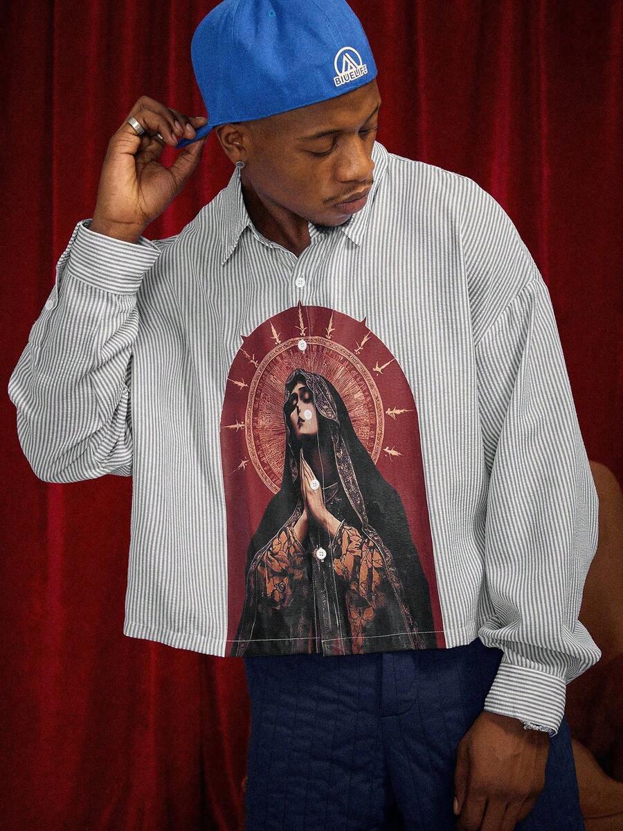 Men's Casual Long Sleeve Printed Shirt