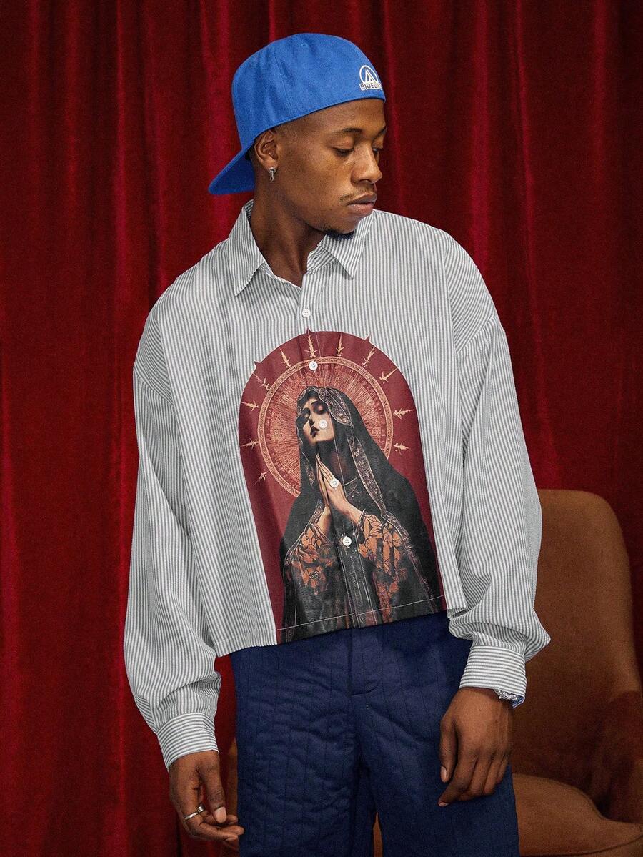 Men's Casual Long Sleeve Printed Shirt