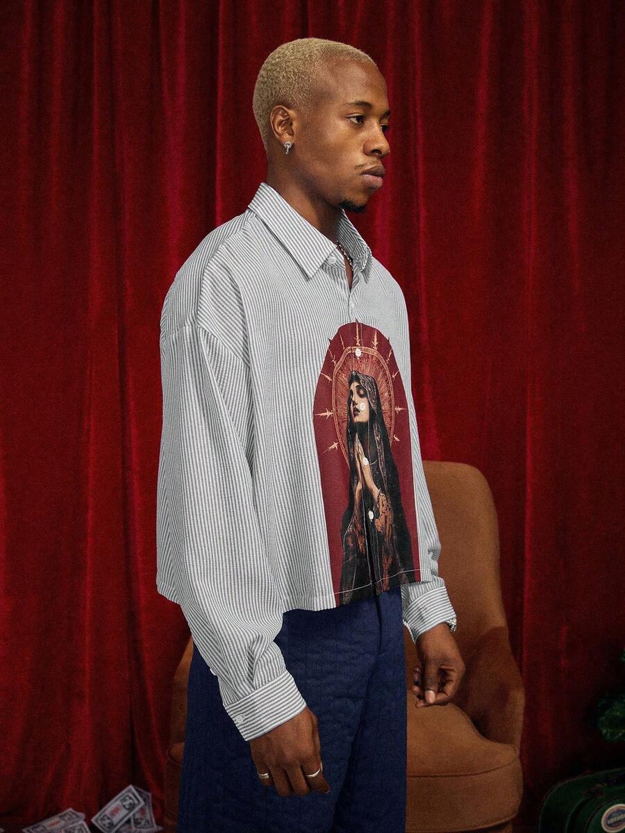 Men's Casual Long Sleeve Printed Shirt