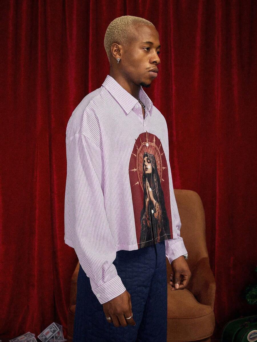 Men's Casual Long Sleeve Printed Shirt