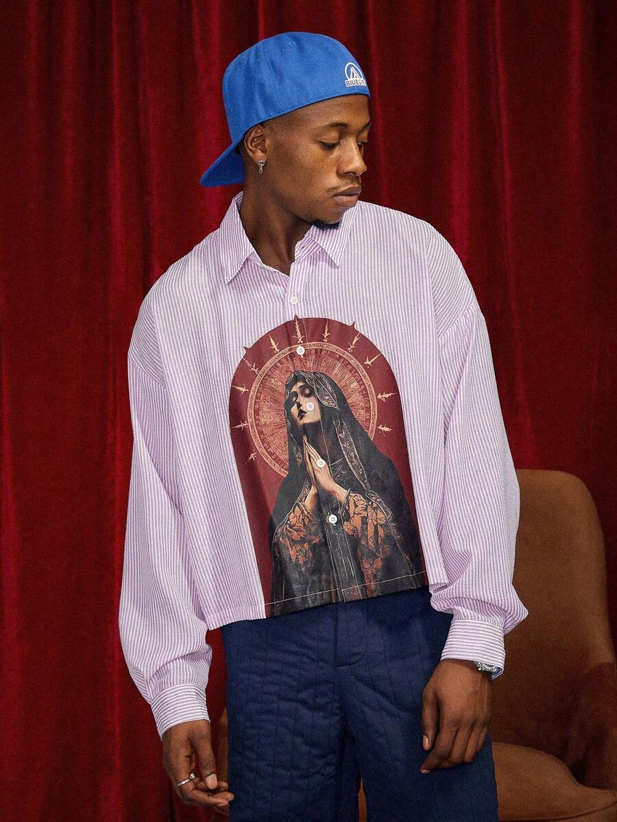 Men's Casual Long Sleeve Printed Shirt