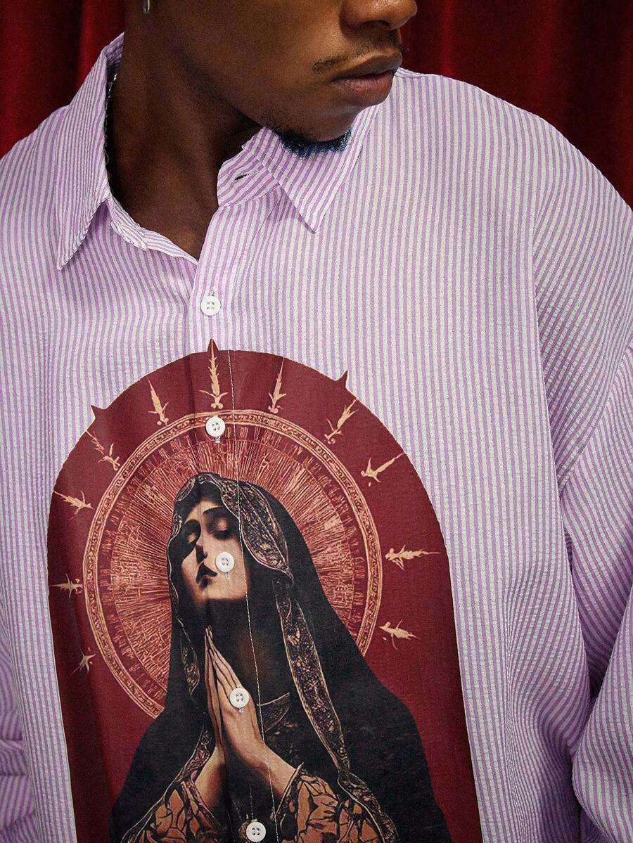 Men's Casual Long Sleeve Printed Shirt