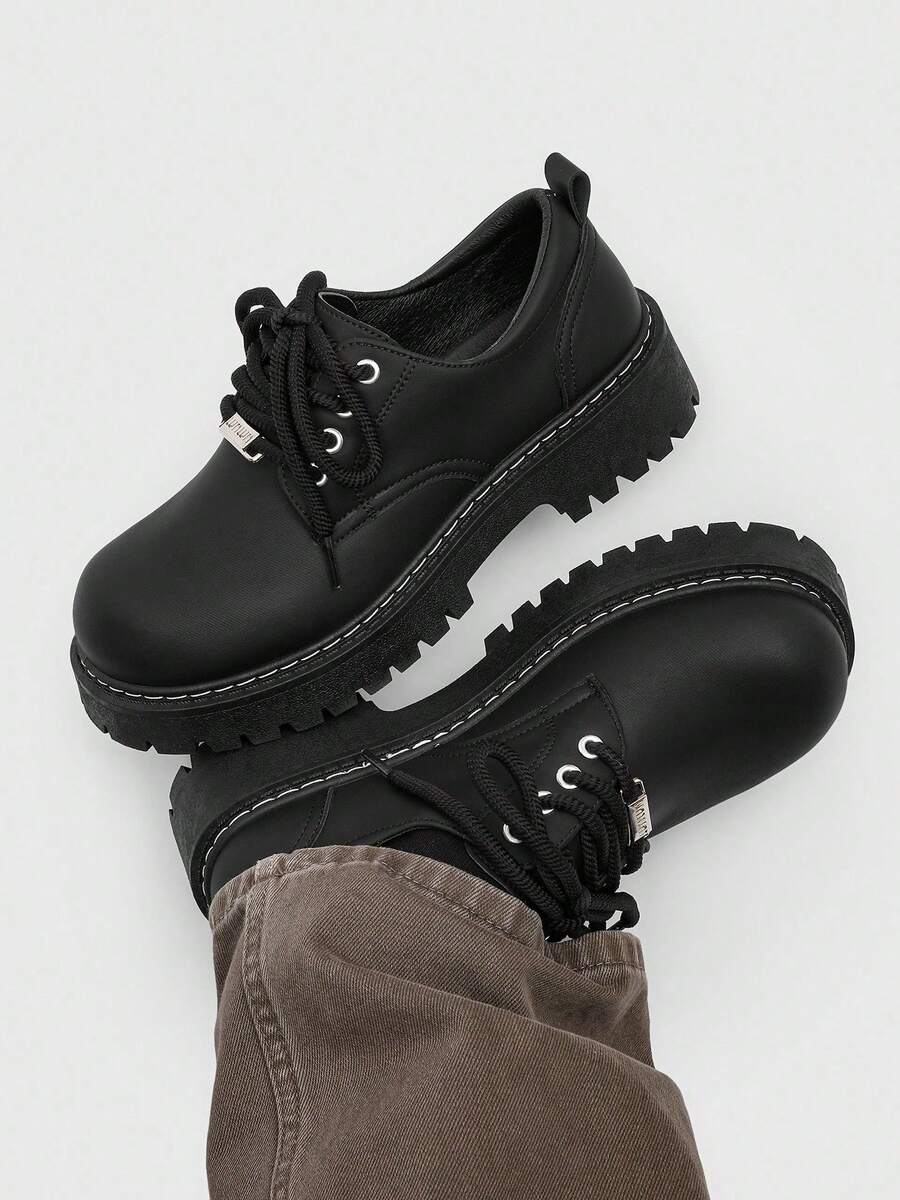 Men's Thick Sole British-Style Lace-Up Dress Shoes