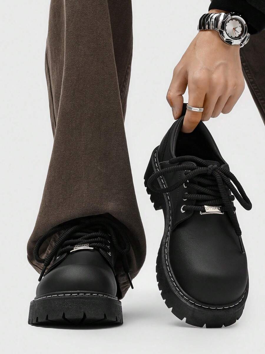 Men's Thick Sole British-Style Lace-Up Dress Shoes