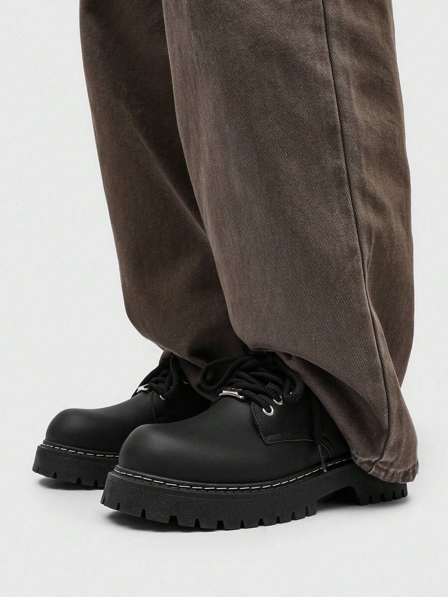Men's Thick Sole British-Style Lace-Up Dress Shoes