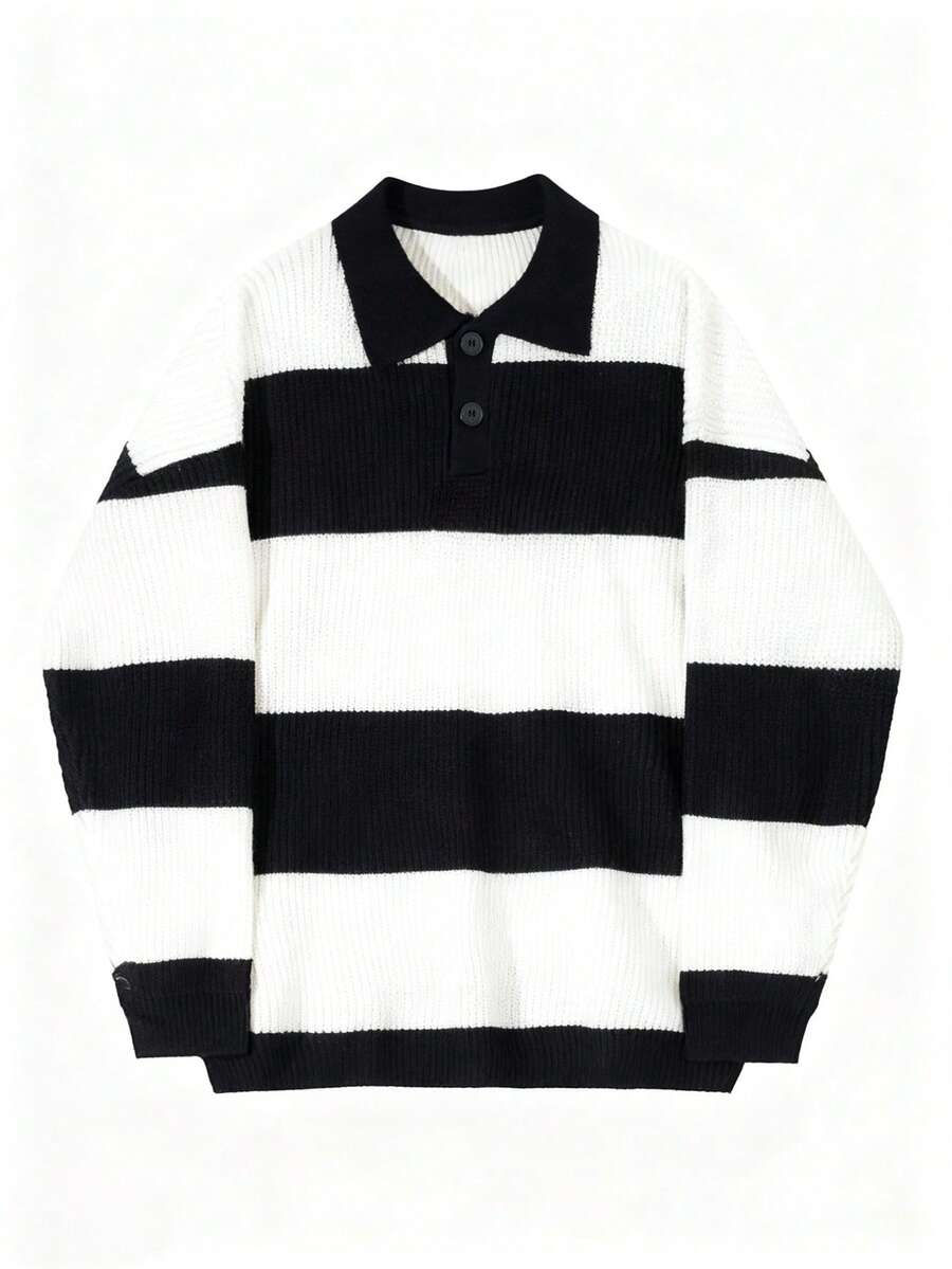 Men's Business Casual Striped Pullover Knit