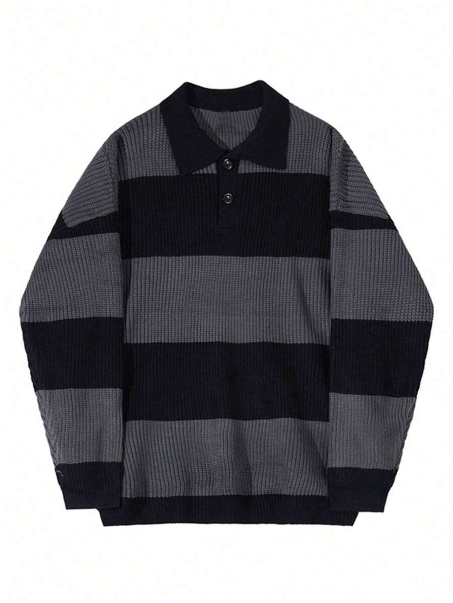 Men's Business Casual Striped Pullover Knit