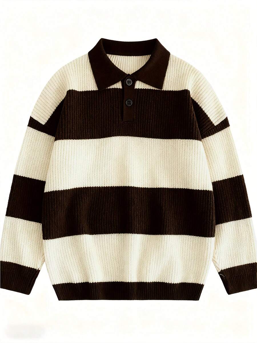 Men's Business Casual Striped Pullover Knit