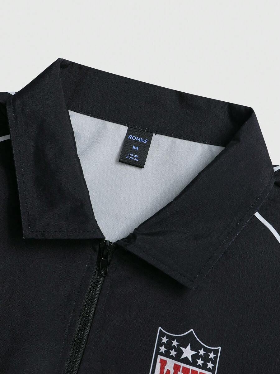 Unisex Motorcycle Graphic Print Long Sleeve Jacket