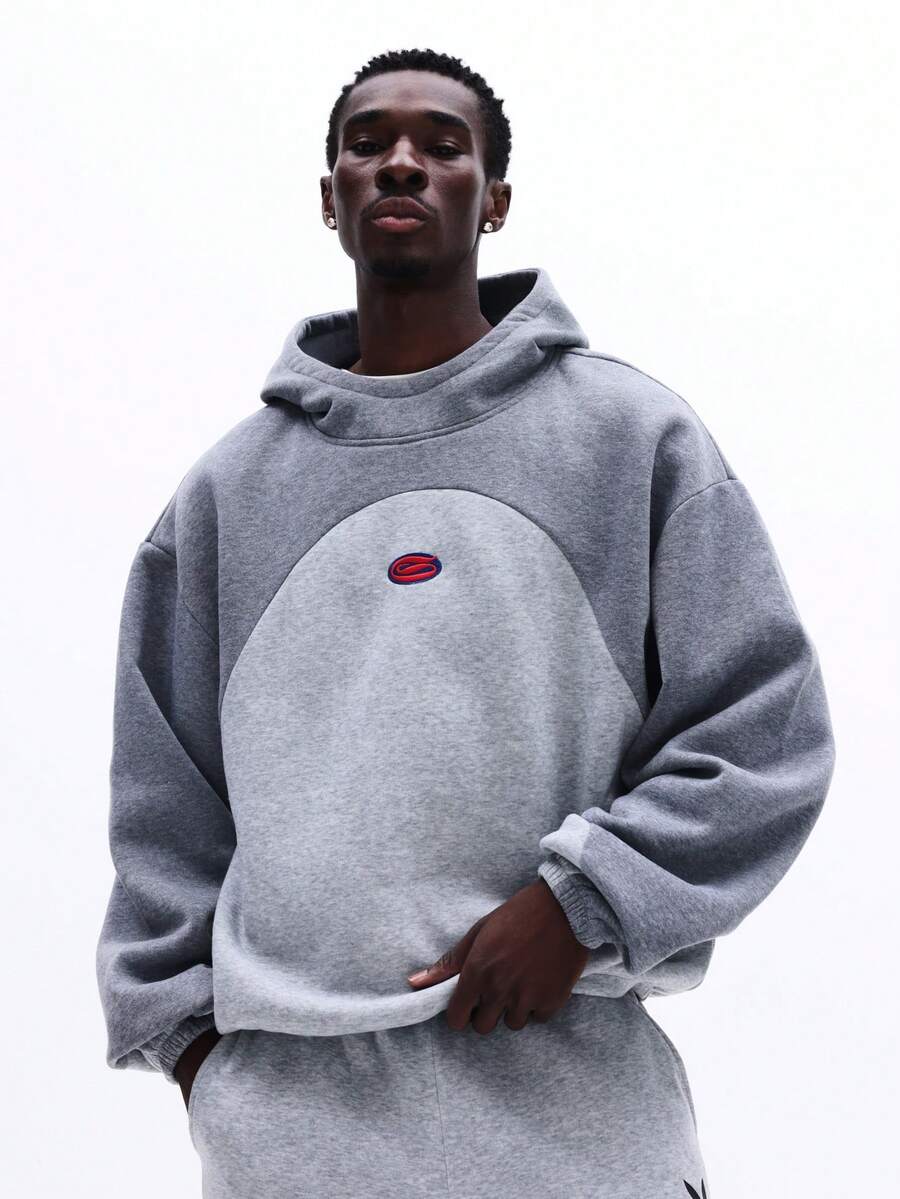 Men's Oversized Circle Design Pullover Hoodie