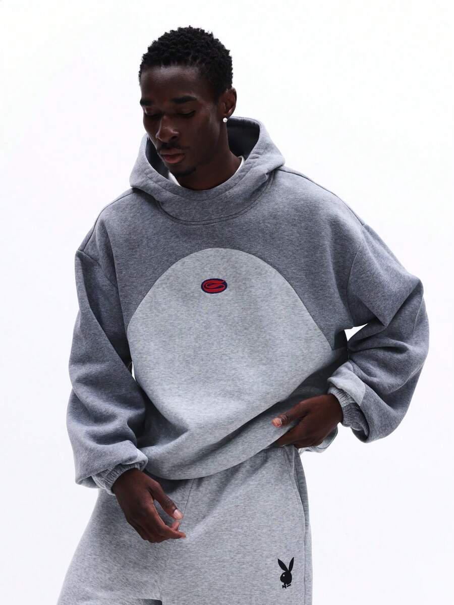 Men's Oversized Circle Design Pullover Hoodie