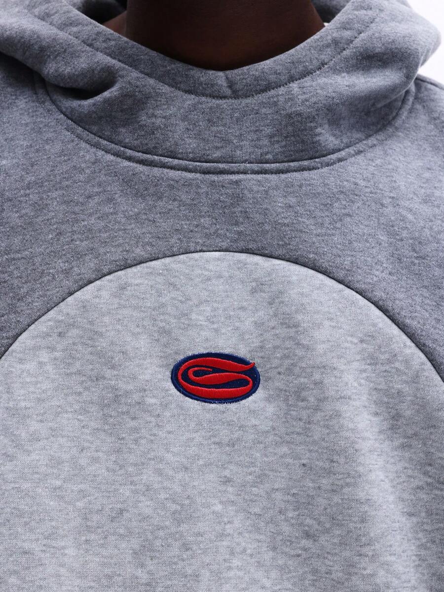 Men's Oversized Circle Design Pullover Hoodie