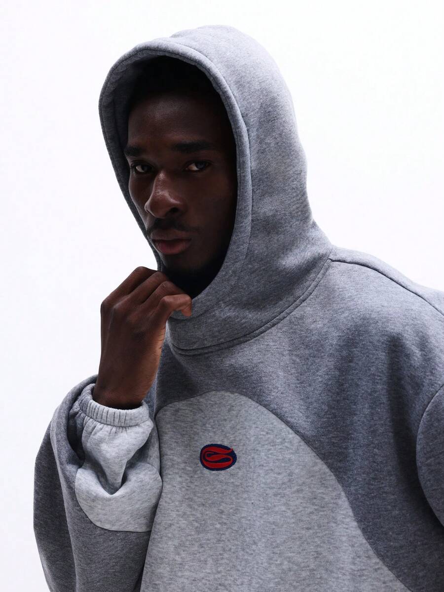 Men's Oversized Circle Design Pullover Hoodie
