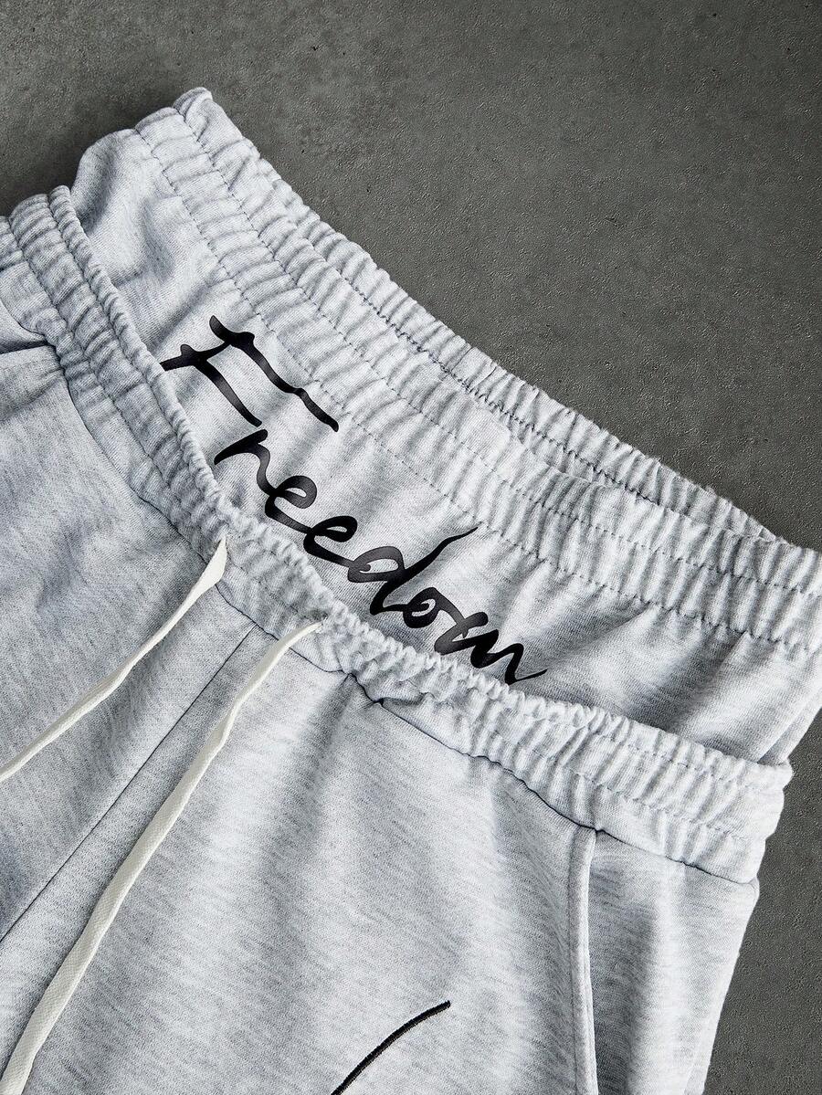 Embroidered Hoodie Wide Leg Sweatpants Set
