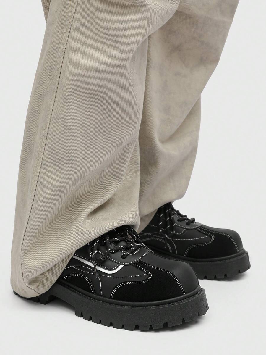 Men's Thick Sole British-Style Lace-Up Dress Shoes