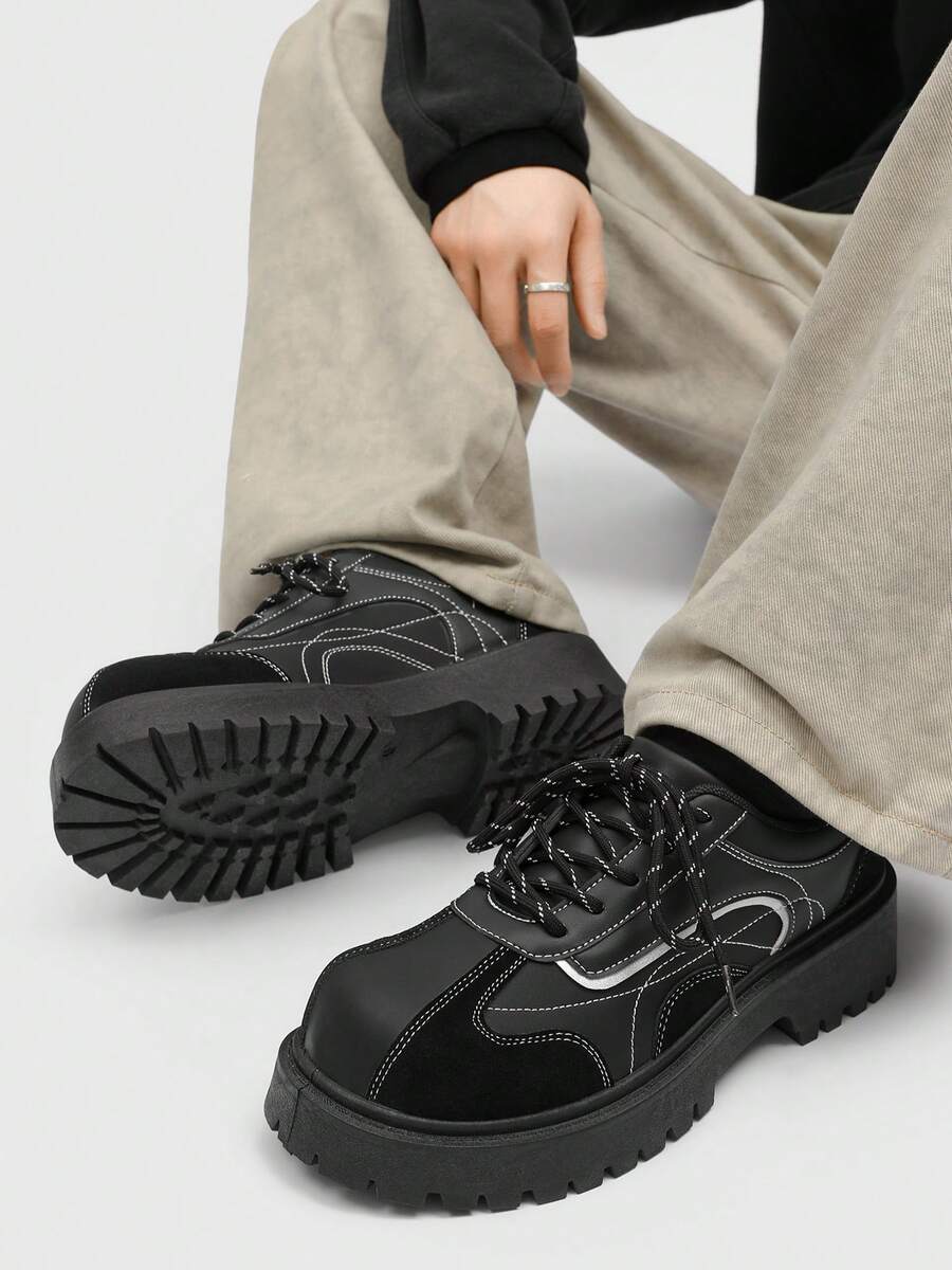 Men's Thick Sole British-Style Lace-Up Dress Shoes