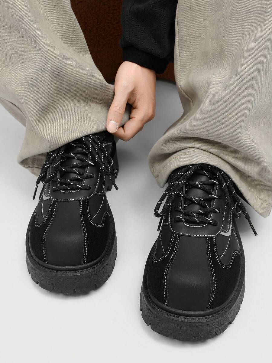 Men's Thick Sole British-Style Lace-Up Dress Shoes