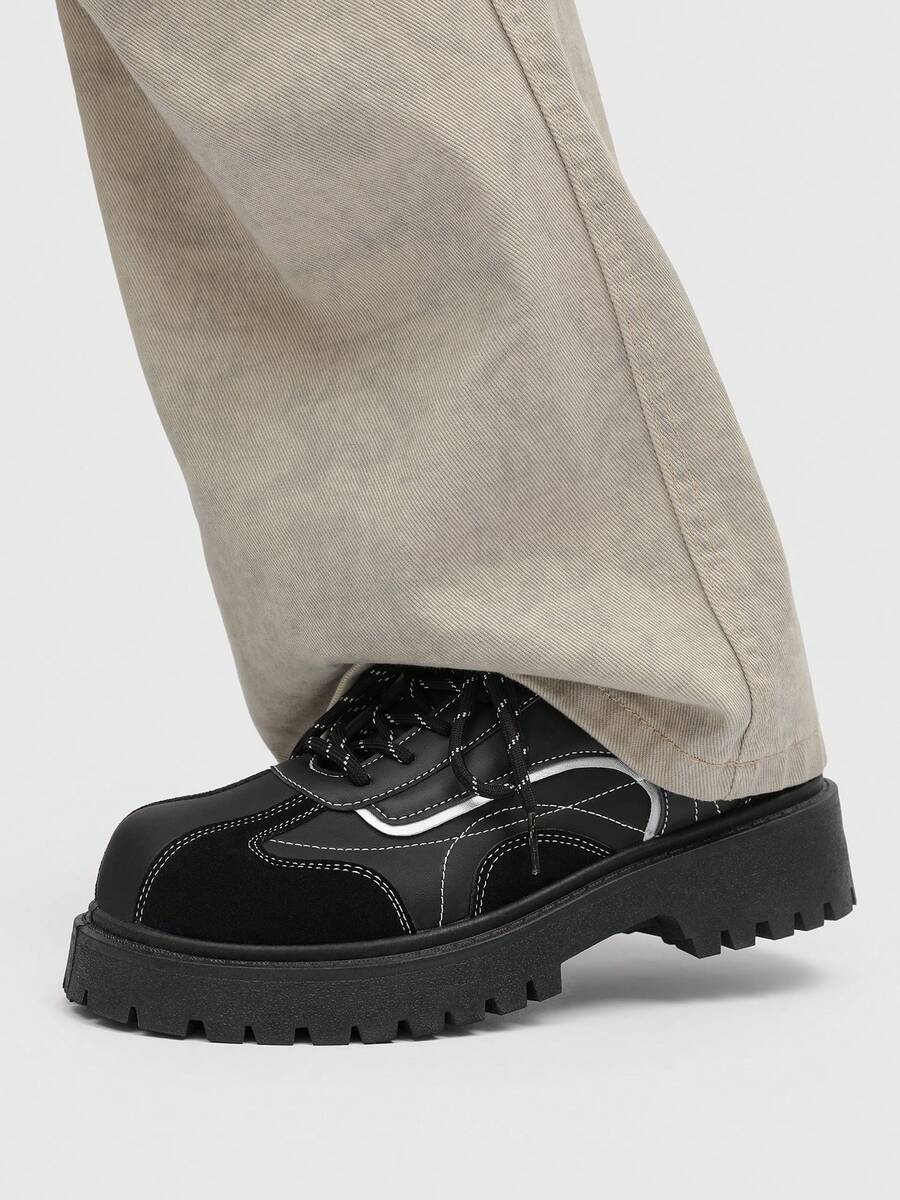 Men's Thick Sole British-Style Lace-Up Dress Shoes