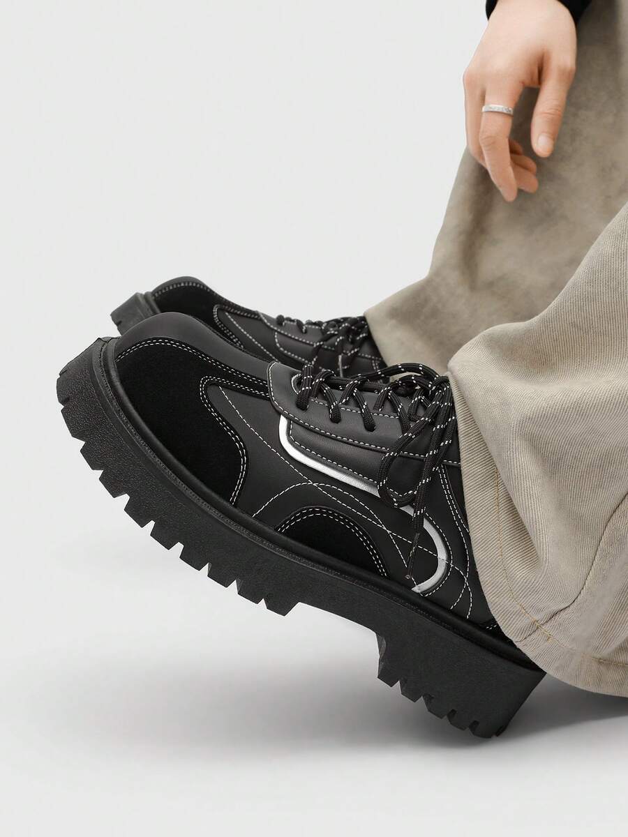 Men's Thick Sole British-Style Lace-Up Dress Shoes