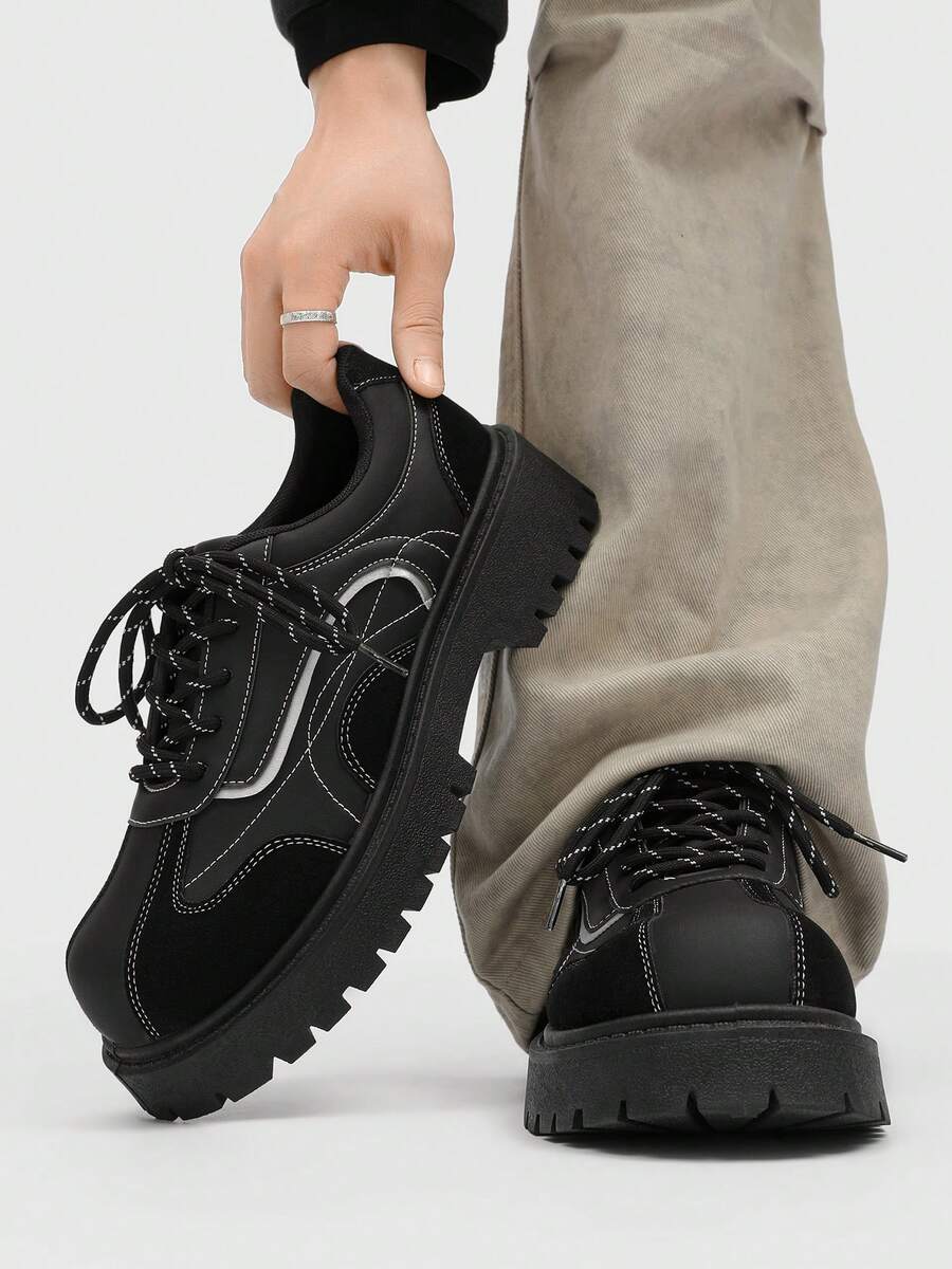 Men's Thick Sole British-Style Lace-Up Dress Shoes