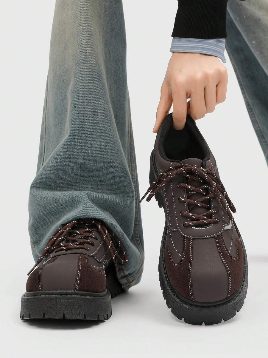 Men's Thick Sole British-Style Lace-Up Dress Shoes