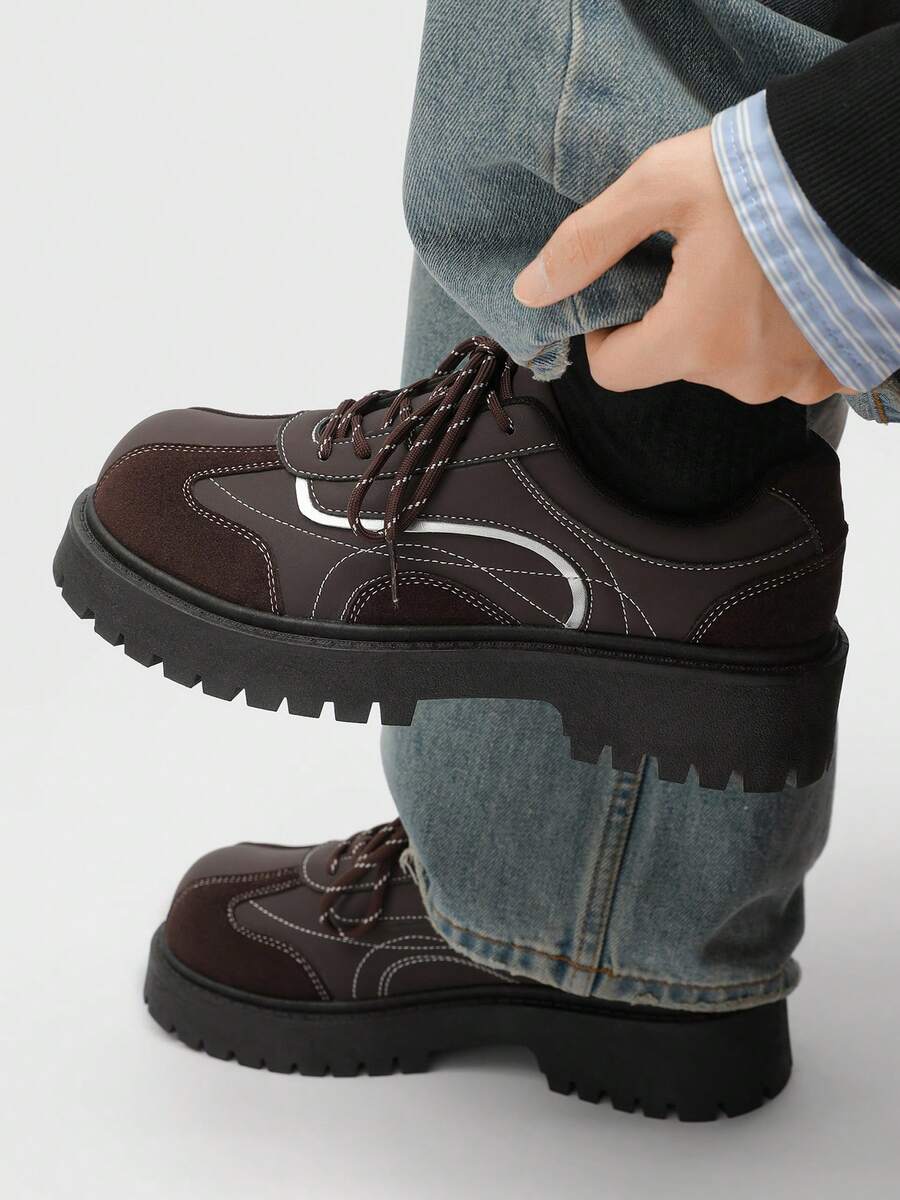 Men's Thick Sole British-Style Lace-Up Dress Shoes
