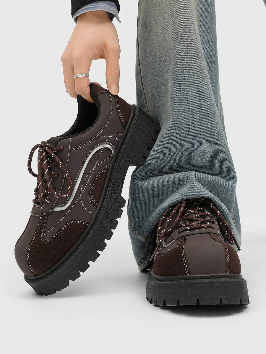 Men's Thick Sole British-Style Lace-Up Dress Shoes