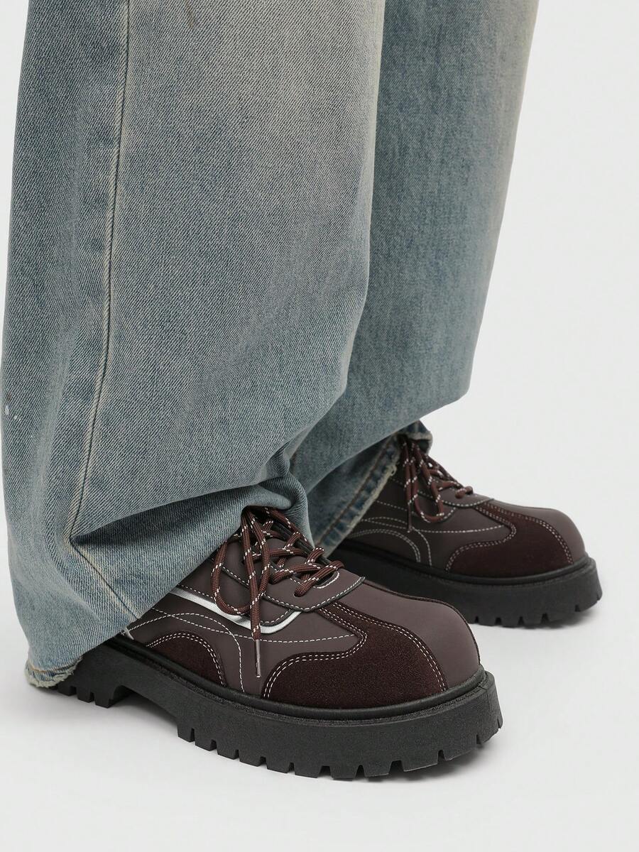 Men's Thick Sole British-Style Lace-Up Dress Shoes