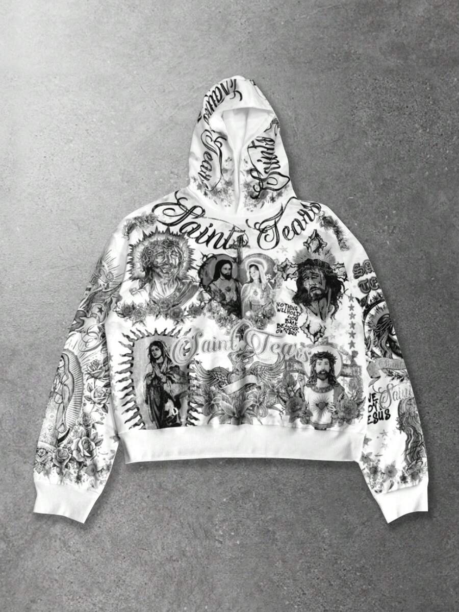 Men's Graphic Print Pullover Hoodie