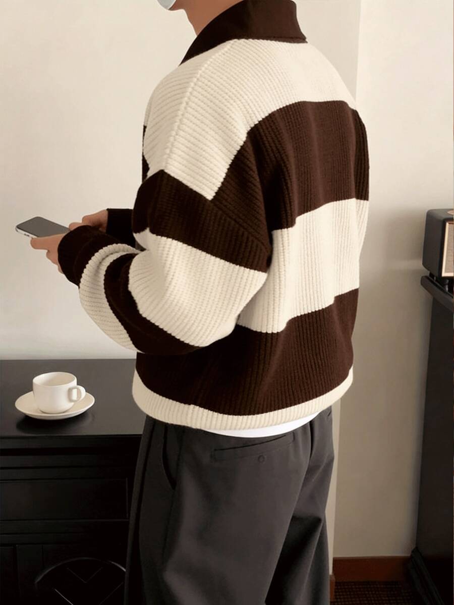 Men's Business Casual Striped Pullover Knit