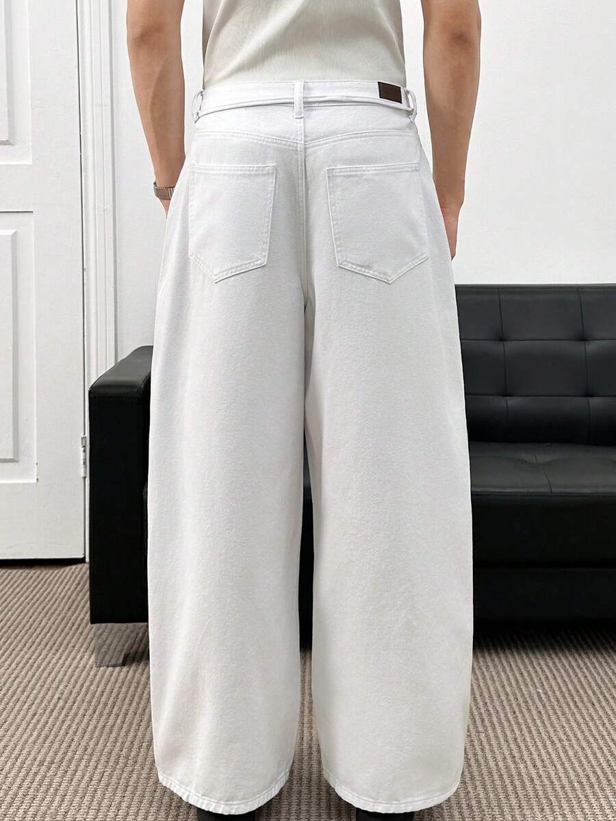 Men's Loose Fit Wide-Leg Pocket Jeans