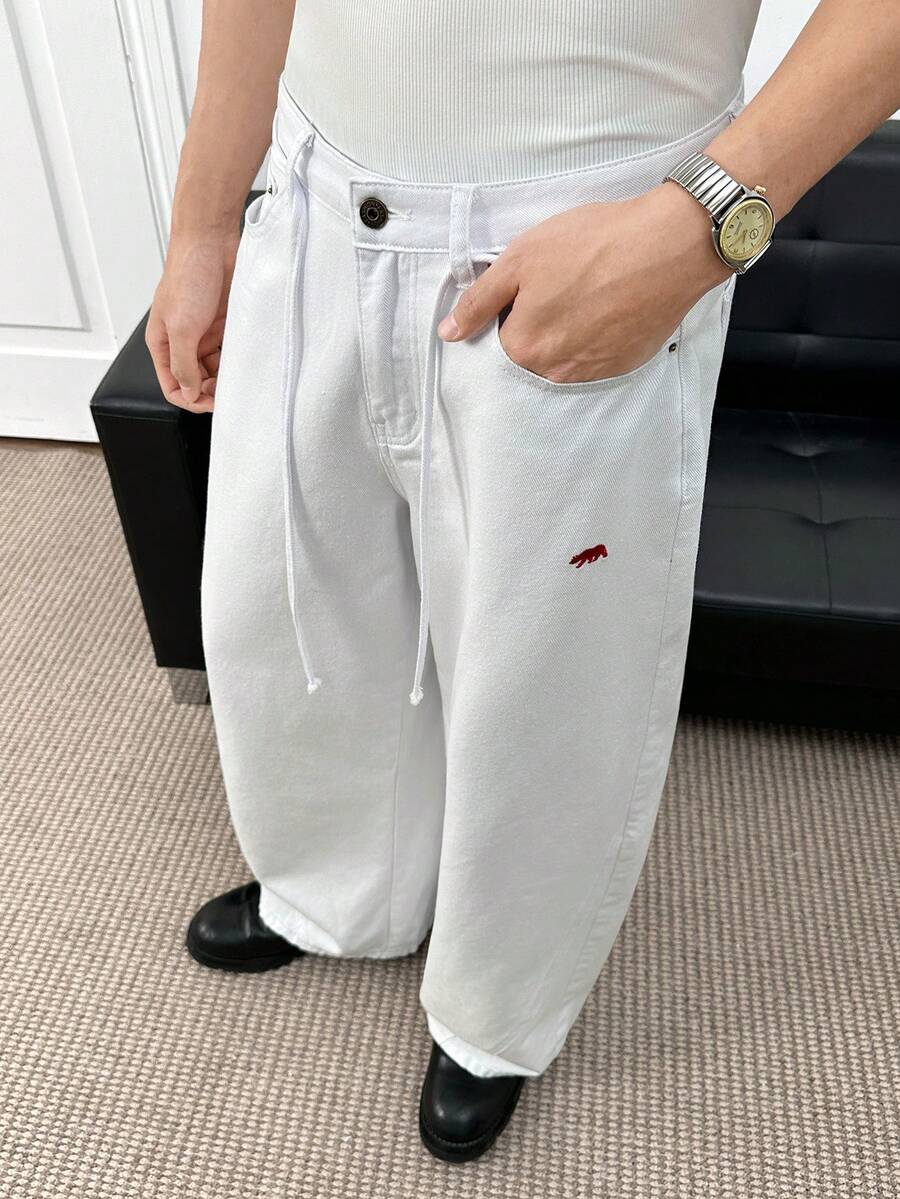 Men's Loose Fit Wide-Leg Pocket Jeans