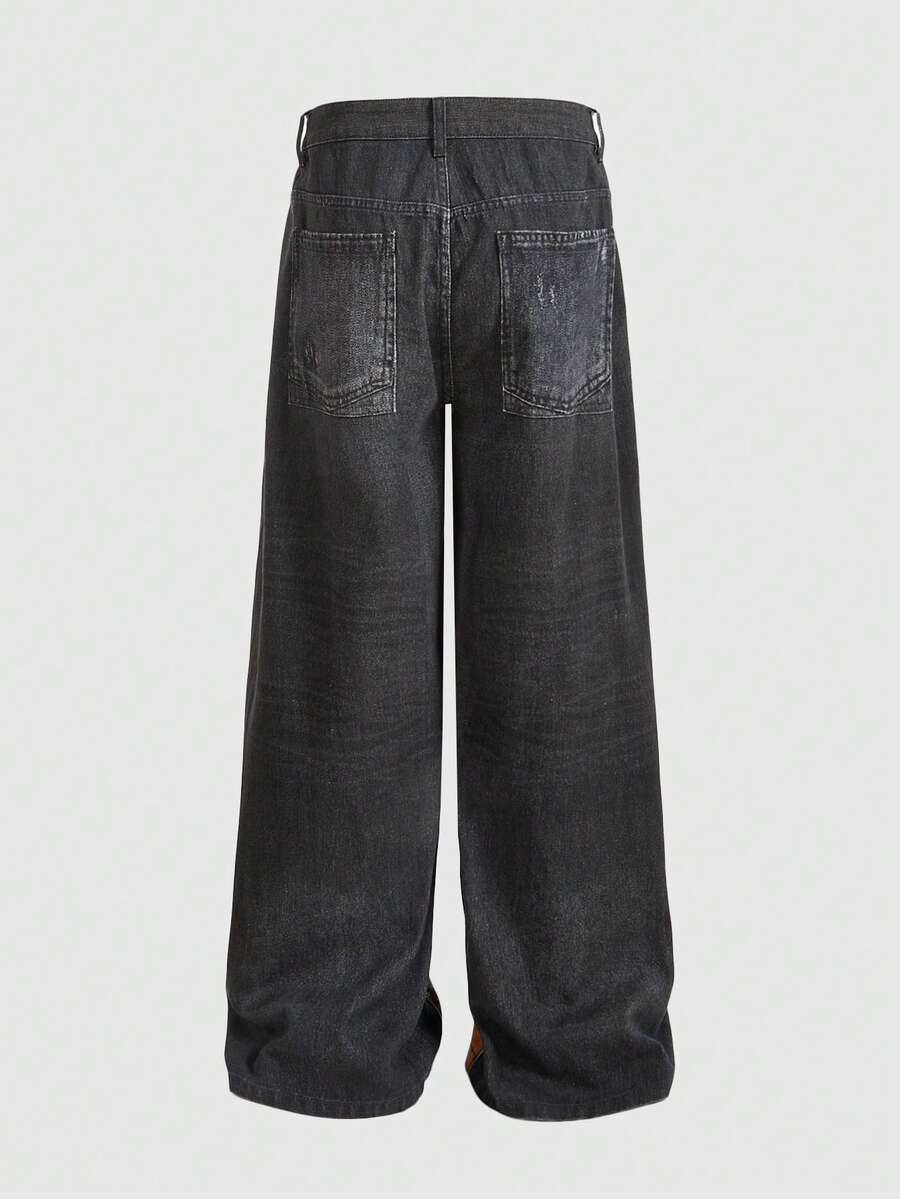 Floral Patchwork Curved Blade Jeans