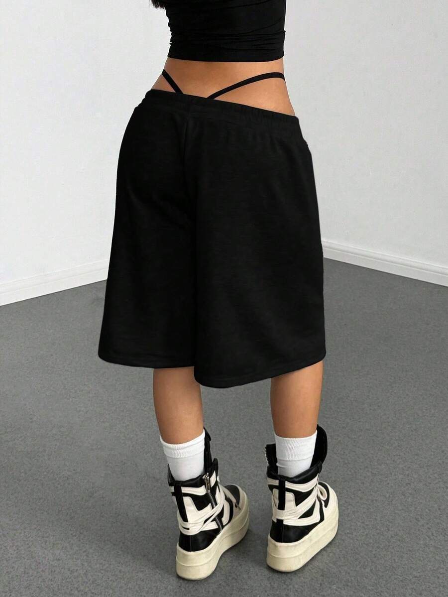 Women's Loose Fit Punk Print Capri Pants