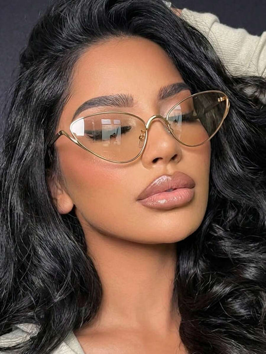 Women's Vintage Cat Eye Metal Frame Glasses