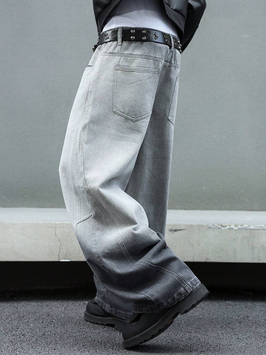 Men's Casual Loose Fit Distressed Flared Jeans