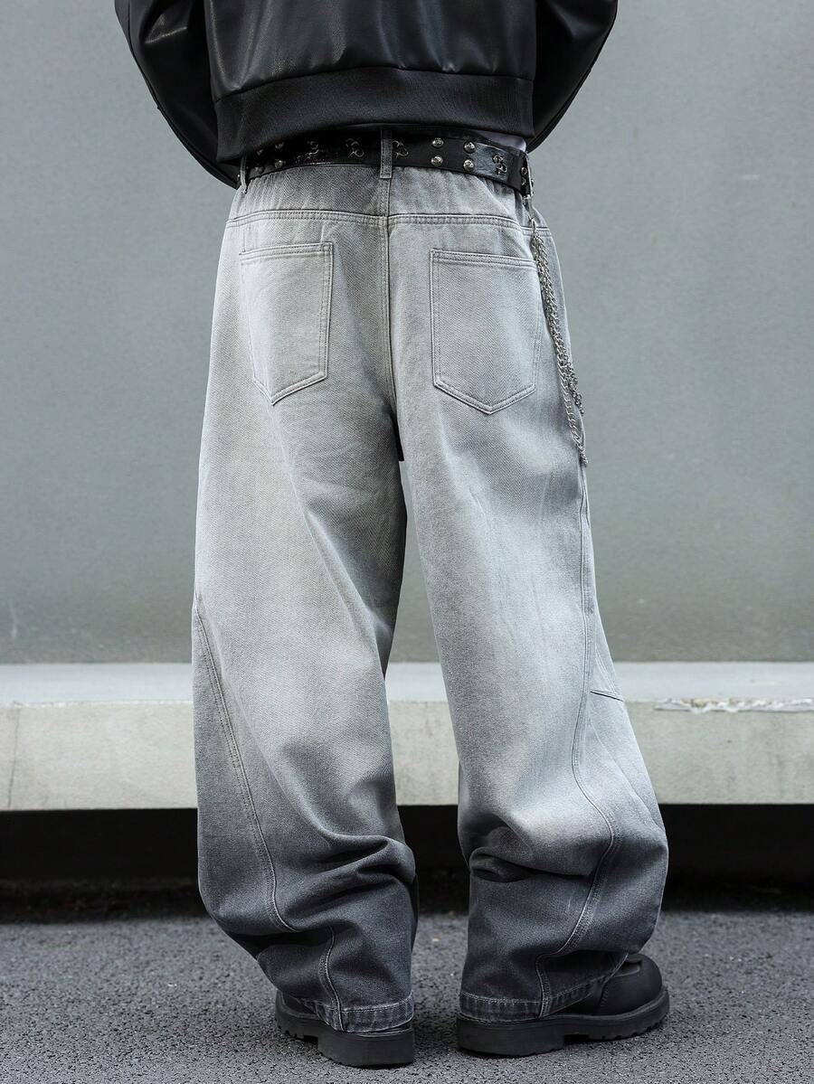 Men's Casual Loose Fit Distressed Flared Jeans