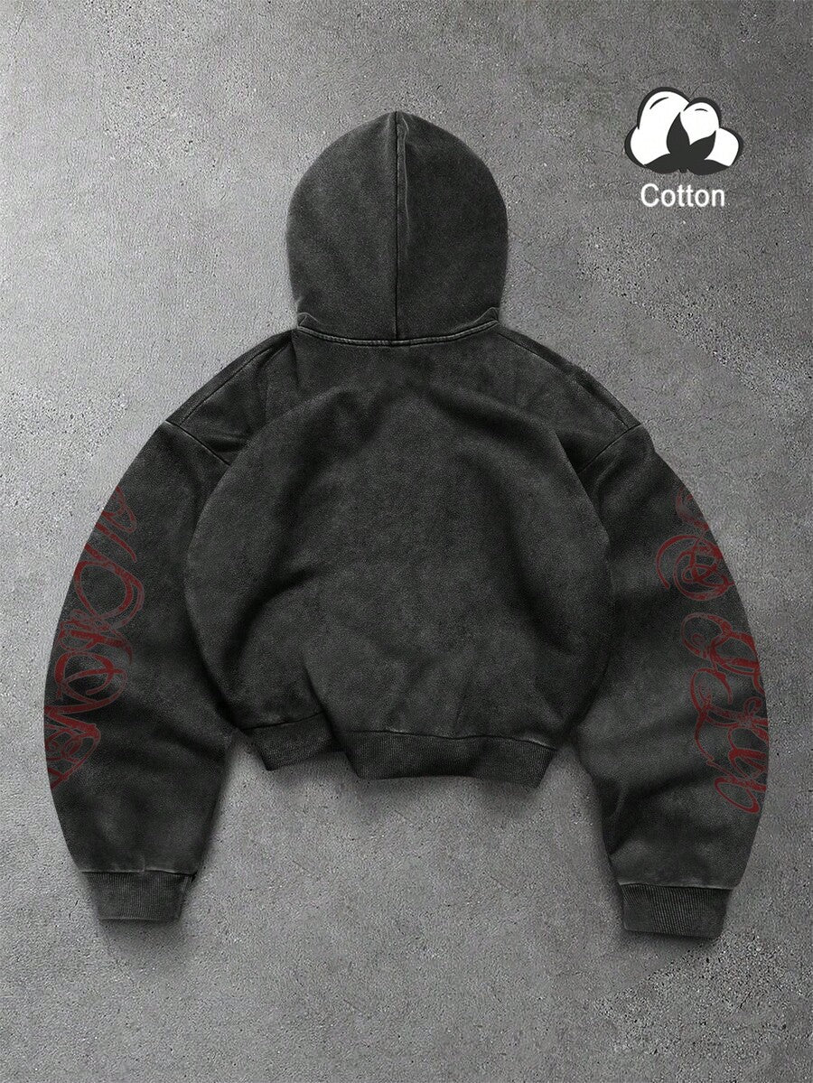 Men's Religious Slogan Graphic Hoodie