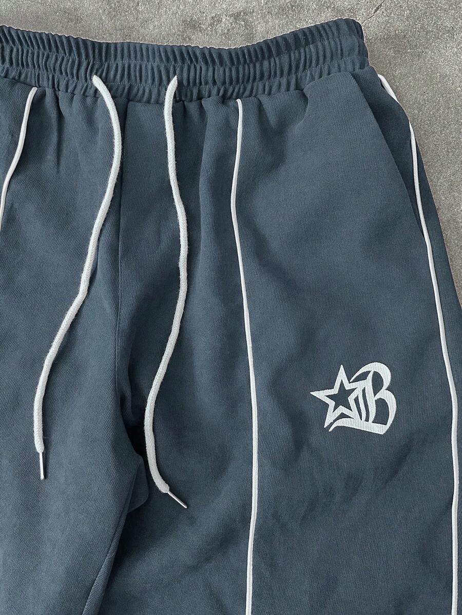 Men's 2pc Zip-Up Jacket And Drawstring Waist Long Pants Set