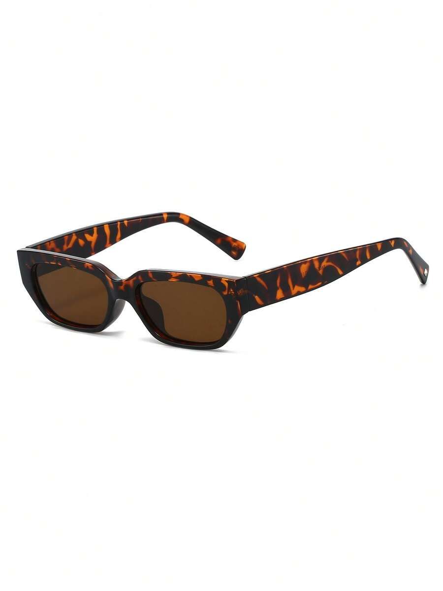 Men's Leopard Print Cat Eye Frame Vintage Glasses