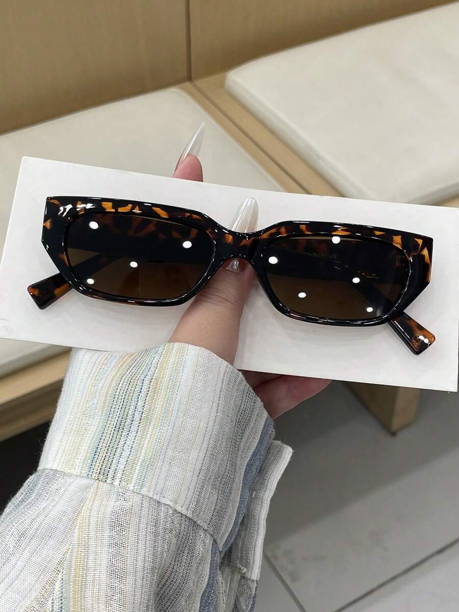 Men's Leopard Print Cat Eye Frame Vintage Glasses