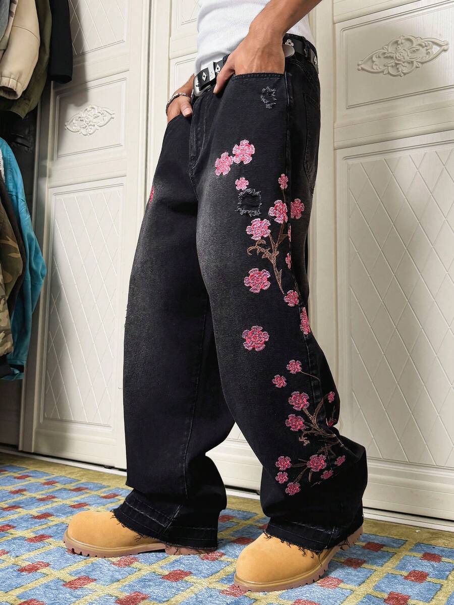 Side Pocket Wide Leg Denim Overalls