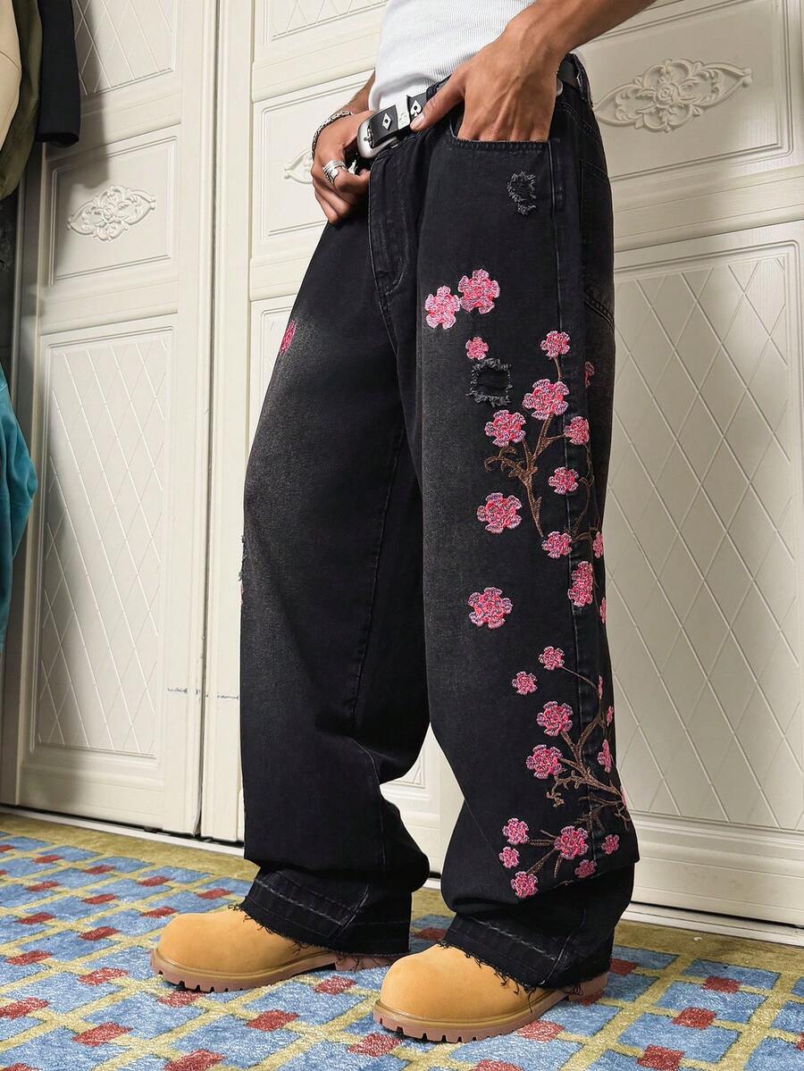 Side Pocket Wide Leg Denim Overalls