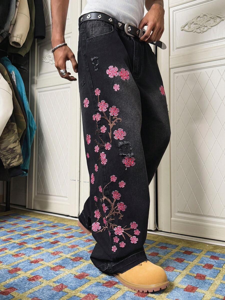 Side Pocket Wide Leg Denim Overalls